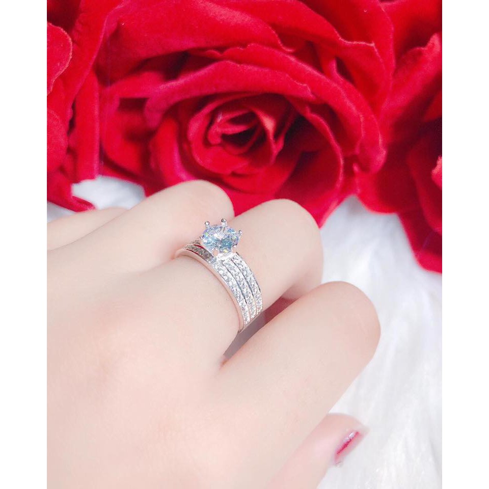 Nhẫn bac nữ đính đá siêu đẹp