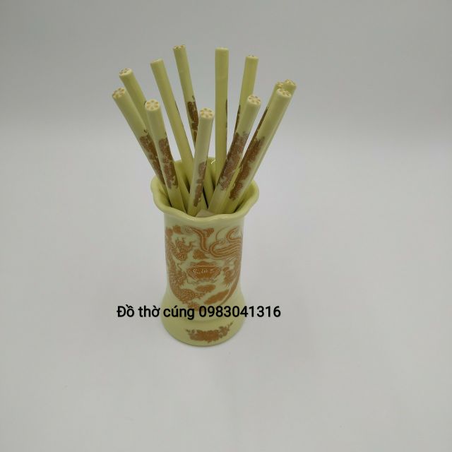 Đũa thờ bằng sứ màu ngà ánh kim