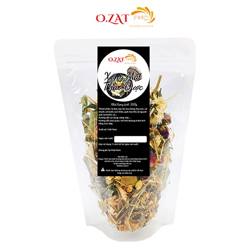 Thảo dược xông mặt O.ZAT Food 30g - 100g làm đẹp da giảm mụn giúp thải độc tố cho da làm sạch da se khít lỗ chân lông