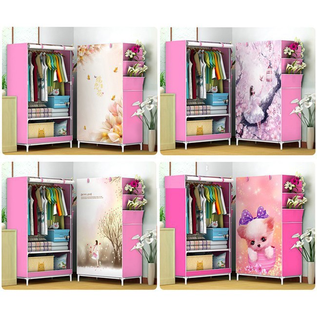 Tủ vải đựng quần áo 3D _ 1buồng 2 Ngăn Tiện Dụng - BX1328