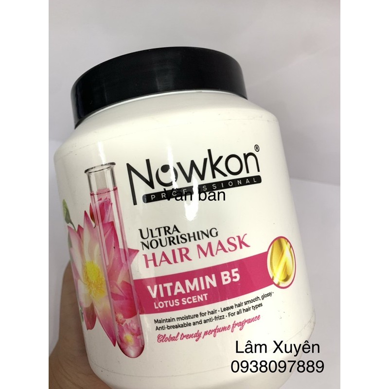 Hấp dầu hoa sen CHÍNH HÃNG Nowkon 1000ml cung cấp vitamin B5 dưỡng ẩm tóc mềm mượt, phục hồi tóc hư tổn,giúp tóc óngả