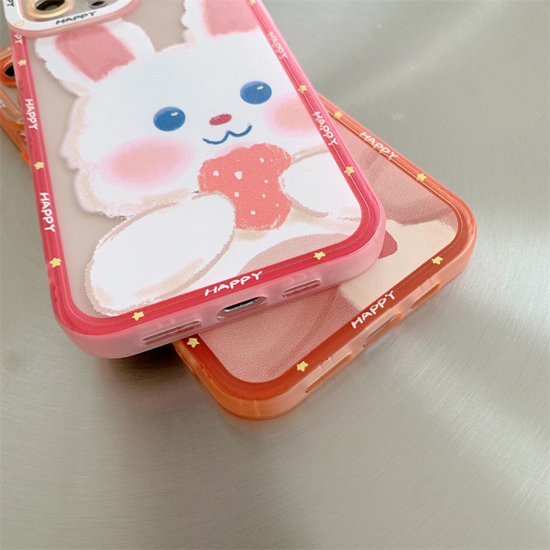 Ốp Điện Thoại Silicone In Hình Thỏ Hồng Đáng Yêu Cho IPhone 11 12 13 Pro Max X Xs Xr Max 7 8plus