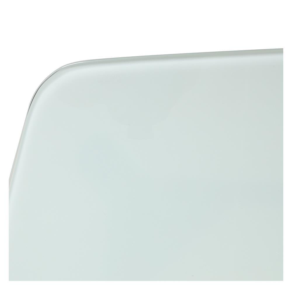 HomeBase FURDINI Bàn ăn bằng gỗ mặt bàn kính cường lực W120xH74,3xD75cm màu gỗ/trắng