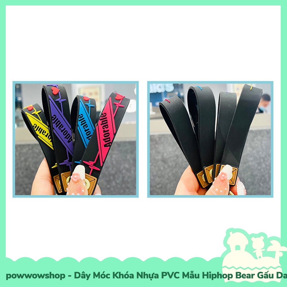 [Sẵn VN - Hỏa Tốc] Dây Móc Khóa Nhựa PVC Mẫu Gấu Bear Hiphop Dancer