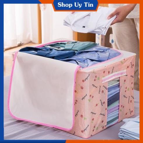 Hộp Vải Đựng Quần Áo Vải Khung thép  thùng đựng quần áo đồ lót đồ chơi hộp đa năng Kích Thước Lớn 80 L - hàng cao cấp