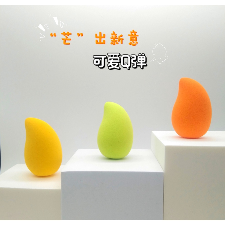 Miếng mút trang điểm hình trái cây. Trang điểm đào, bơ, chanh xoài, phấn phủ sữa trứng, ướt và khô