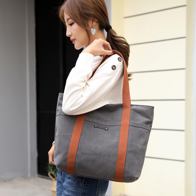 Túi Tote canvas vintage nữ cao cấp – KVKY – 895