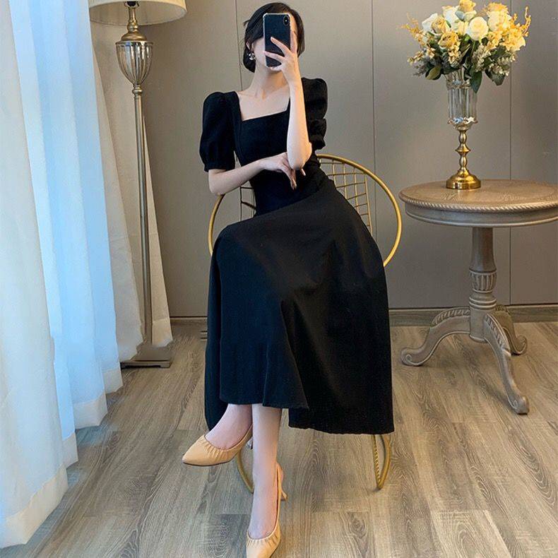 Váy liền dáng dài kiểu Hàn Quốc học sinh voan trắng