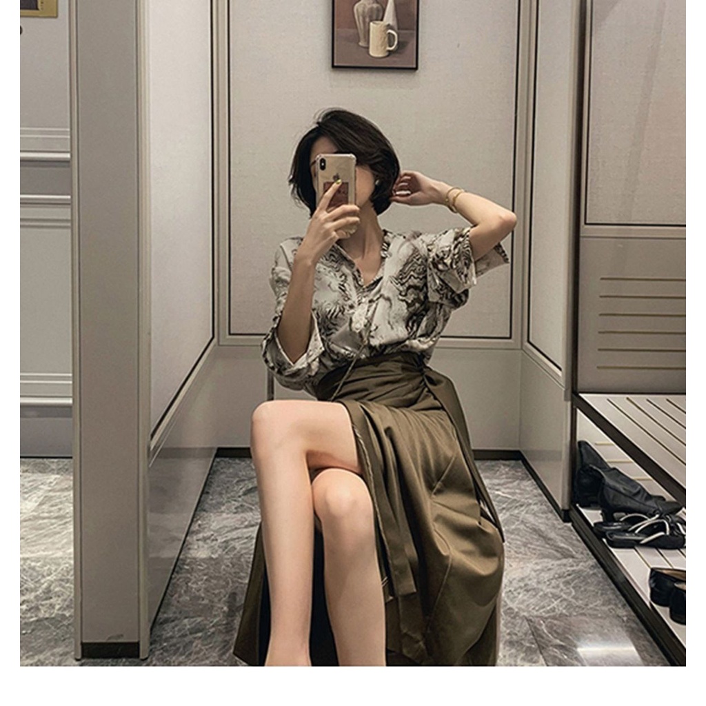 Đầm Sơ Mi Phong Cách Retro Hong Kong Mới 2021