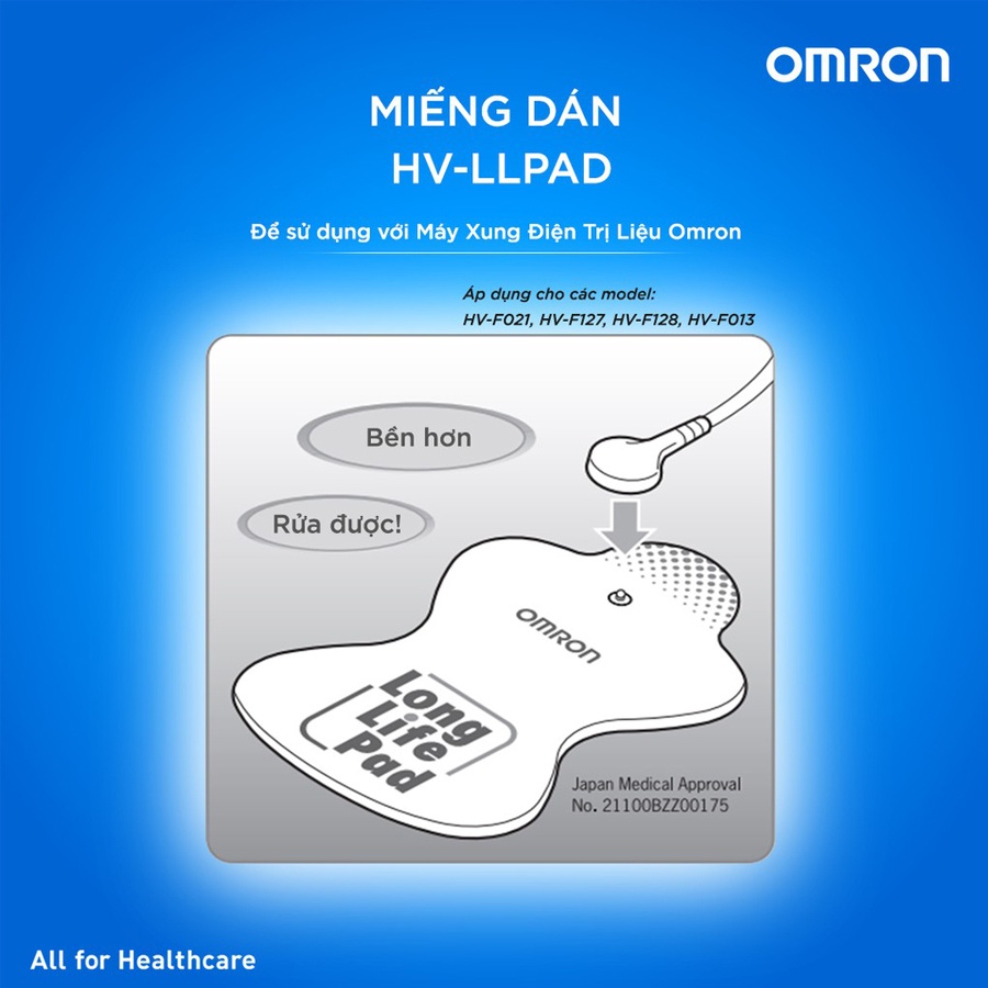 Miếng Dán Điện Cực Omron Long Life Pad Dùng Cho Các Dòng Máy Massage Omron | Combo 2 chiếc - Nhập Khẩu Nhật Bản