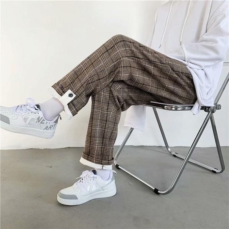 Quần dài caro phối line CUSI ulzzang ( Ảnh thật )