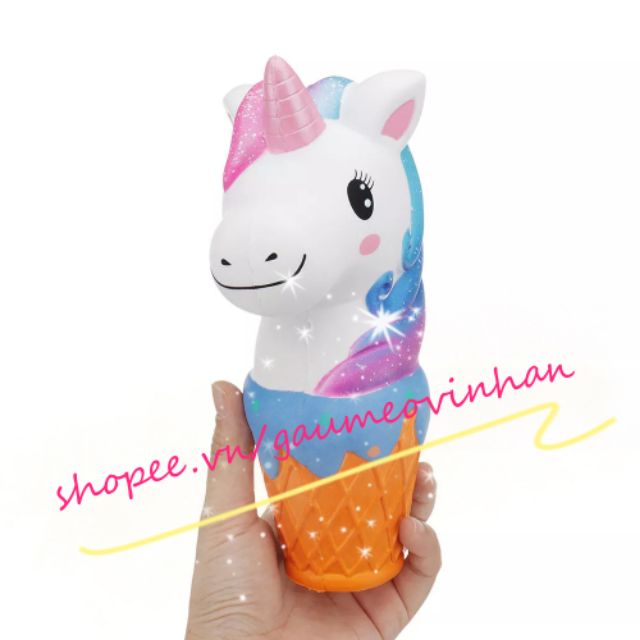 Squishy Kem Ốc Quế Kì Lân Unicorn size 20cm by hãng Oriker