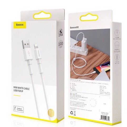 DÂY CÁP SẠC NHANH SIÊU BỀN BASEUS MINI WHITE DÙNG CHO IPtablet táo