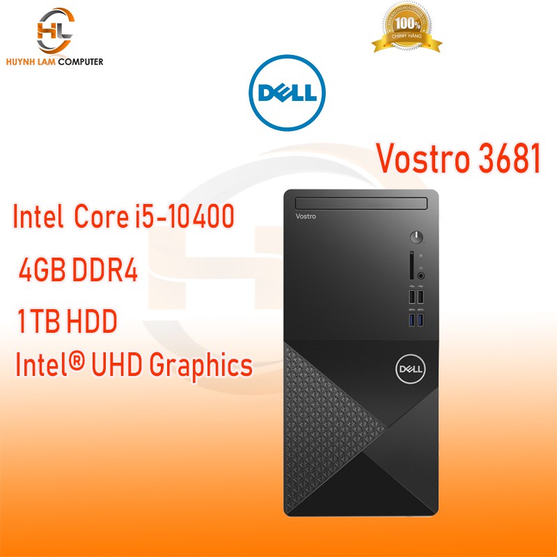 Máy tính để bàn Dell Vostro 3681 i5-10400(4.3 GHz,12 MB),4GB RAM,1TB HDD Win 10 Home - FPT phân phối