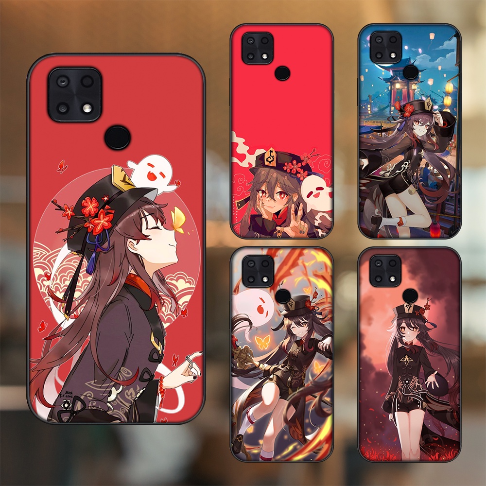 Ốp lưng Xiaomi Poco C40 viền đen in hình Hutao Genshin Impact