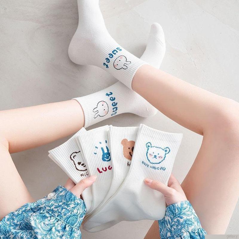 Vớ thoáng khí in họa tiết hoạt hình phong cách Hàn Quốc thời trang dành cho nữ