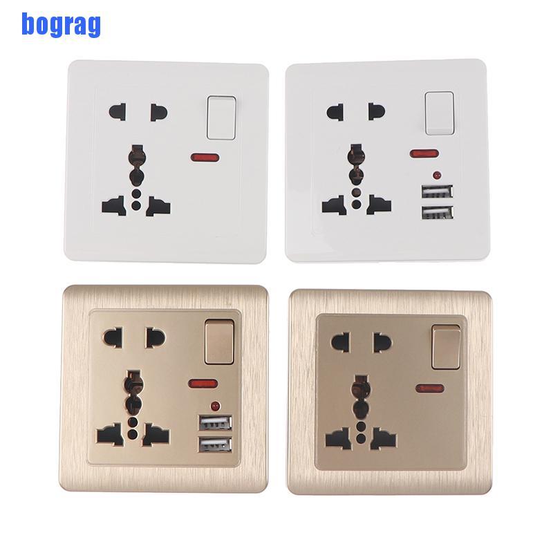 Ổ Cắm Điện Gắn Tường 5 Lỗ Có Đèn Led