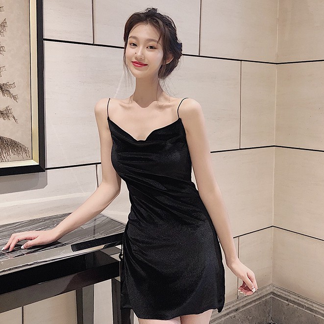 Xiaozhainv Đầm dài cổ chữ V gợi cảm | BigBuy360 - bigbuy360.vn