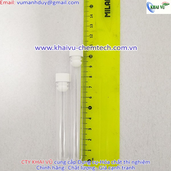 Combo 10 cái ống nghiệm bằng NHỰA PS trong suốt có nắp 2 tầng 5ml, 7ml