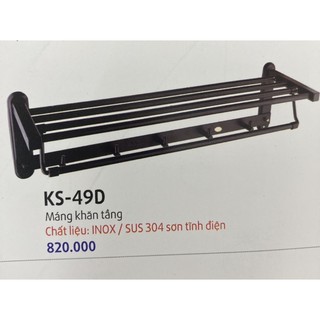 Máng khăn tầng đa năng nhà tắm màu đen chất liệu inox 304 Sơn tĩnh điện
