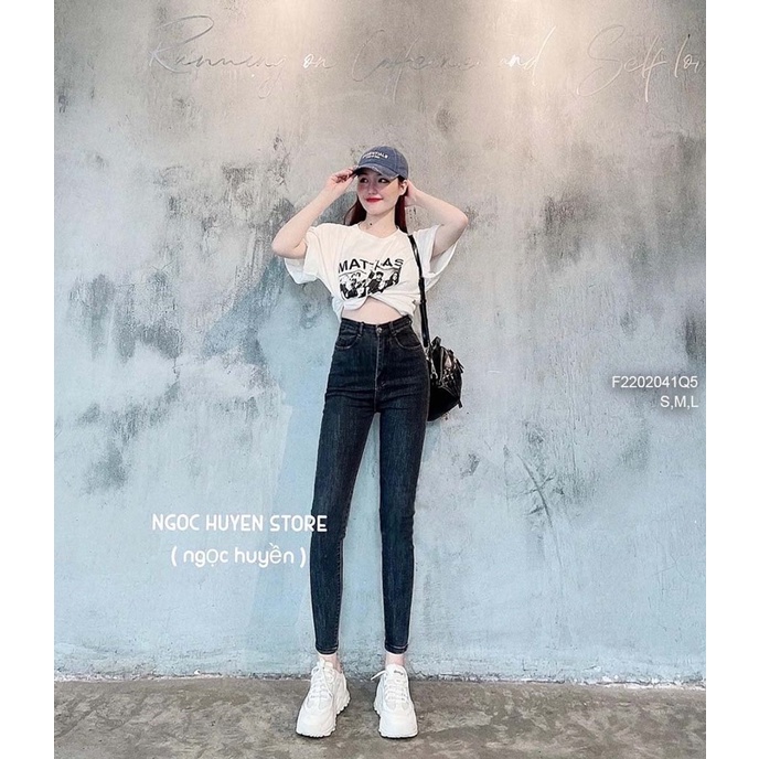 Quần jeans đen 1 nút