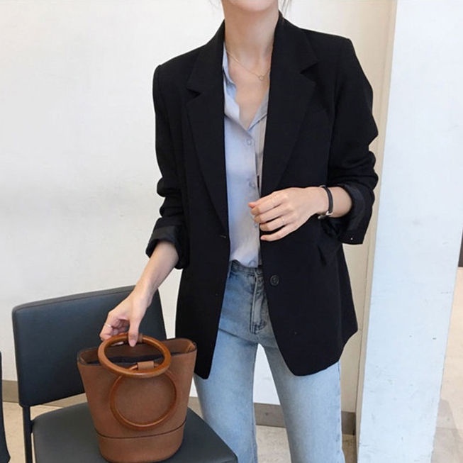 Áo khoác dáng rộng thời trang  phong cách Hàn Quốc đơn giản cho nữ