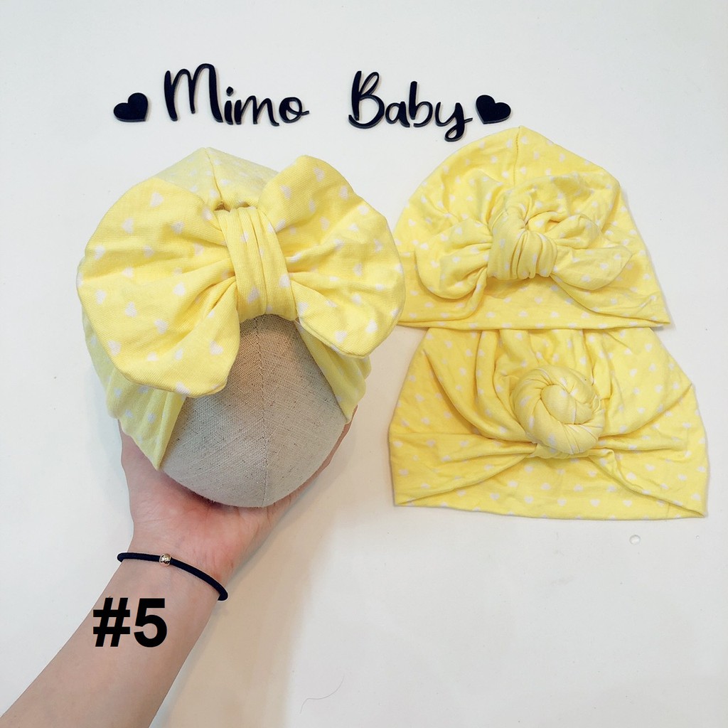 Mũ turban bé gái - Chủ đề trái tim nhỏ (5-10kg)