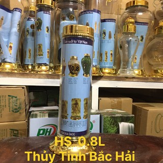 BÌNH NGÂM RƯỢU THỦY TINH CAO CÂP 0.8 Lít -THỦY TINH BẮC HẢI