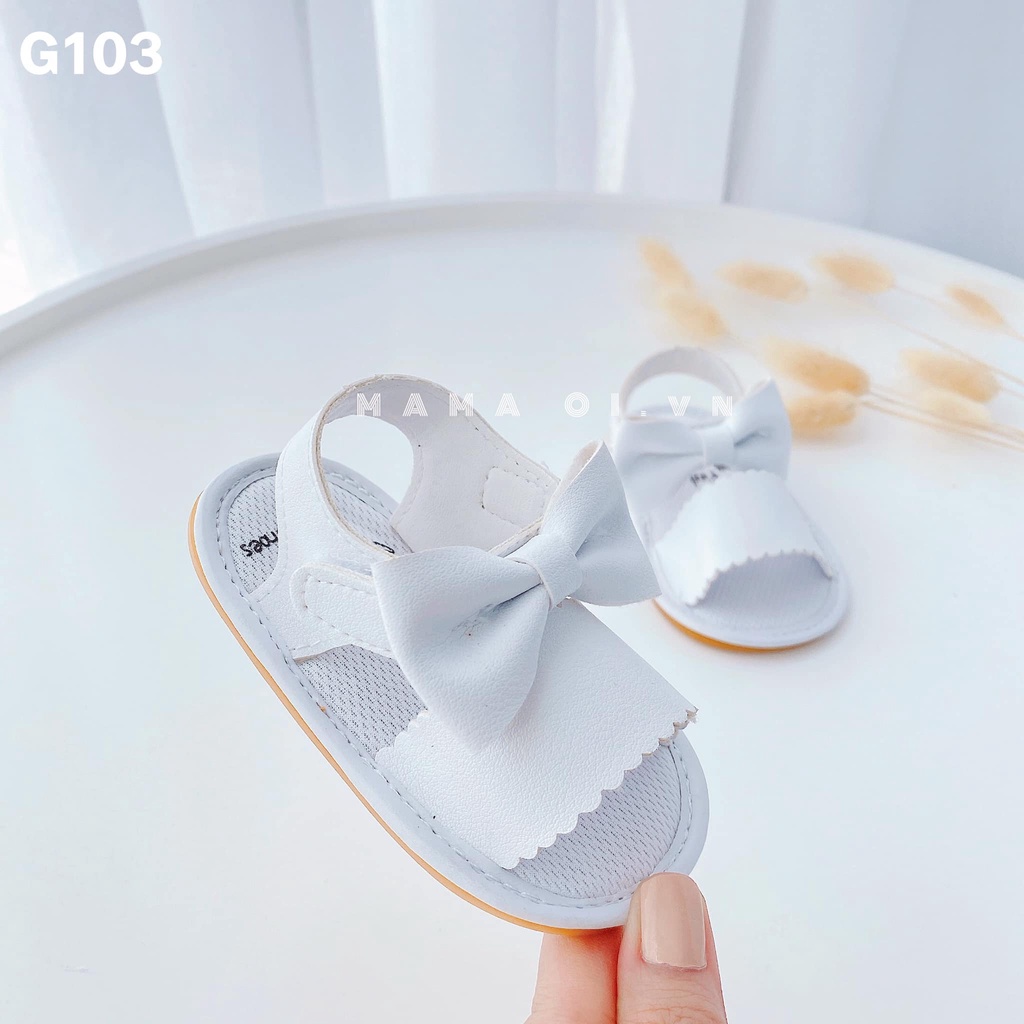 G103 Giày tập đi cho bé gái sandal nơ trắng đế nhựa êm chân cho bé tập đi của Mama Ơi - Thời trang cho bé