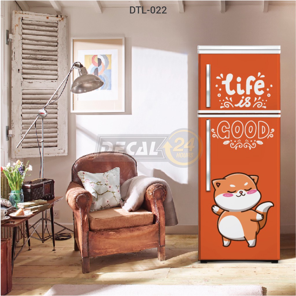 Decal dán tủ lạnh chuyên dụng siêu đẹp, Gia đình mèo Decal24h giấy dán tủ lạnh siêu bền nhiều mẫu cute - HÀNG CAO CẤP | BigBuy360 - bigbuy360.vn