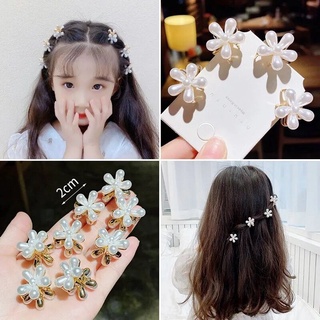 Kẹp tóc bông hoa đính ngọc trai cho bé gái