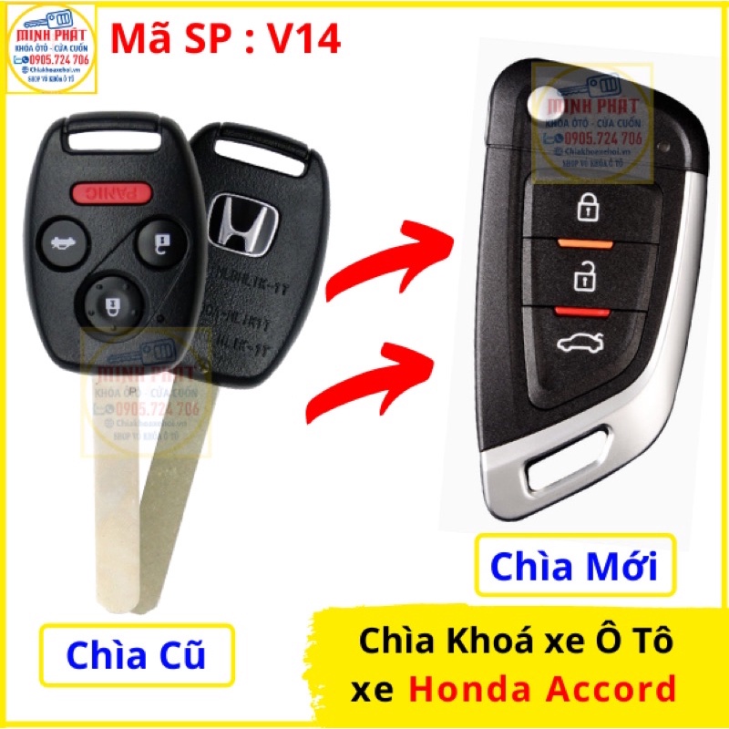 Chìa khoá xe Honda Accord Độ gập