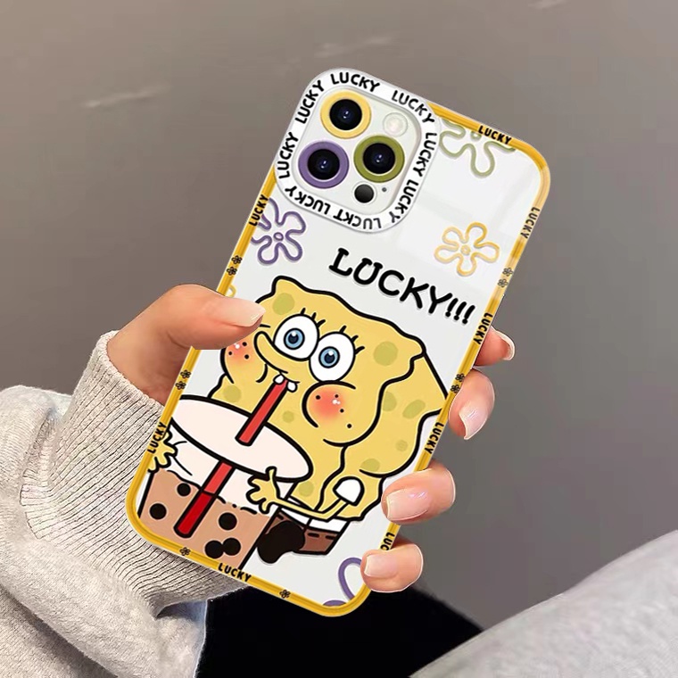 Ốp Điện Thoại TPU Dẻo Trong Suốt Họa Tiết Hoạt Hình Spongebob Cho Iphone 13 12 11 Pro Max 12 13 Mini Xr Xs Max X 6 6S 7 8Plus