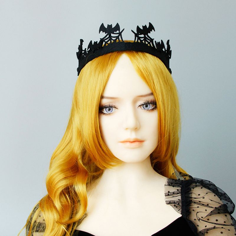 Băng Đô Cài Tóc Hình Mạng Nhện Đen Co Giãn Dành Cho Nữ