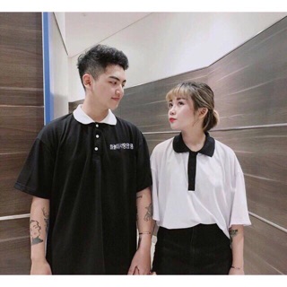 Áo polo In chữ cực xinh Nam Nữ mặc đều được