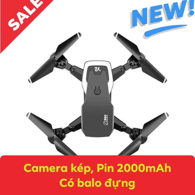 Flycam YLRC S60 Trang Bị 2 Camera 4K Pin 2000mAh Bay 18-20p