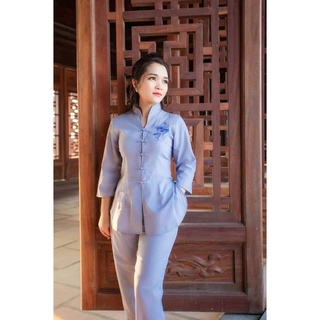 Mẩu cổ tàu thêu hoa sen