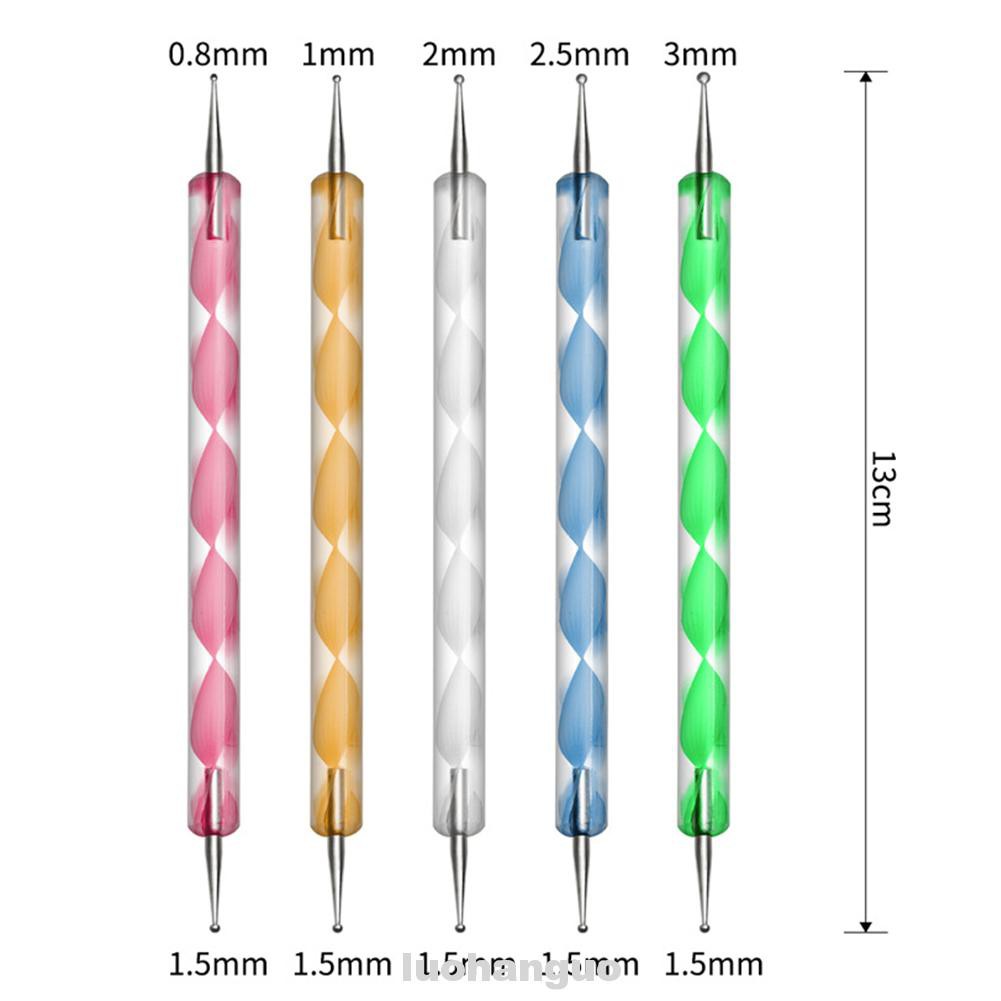 (Hàng Mới Về) Set 5 Bút Vẽ Móng Hai Đầu Chuyên Nghiệp Cho Người Mới Bắt Đầu