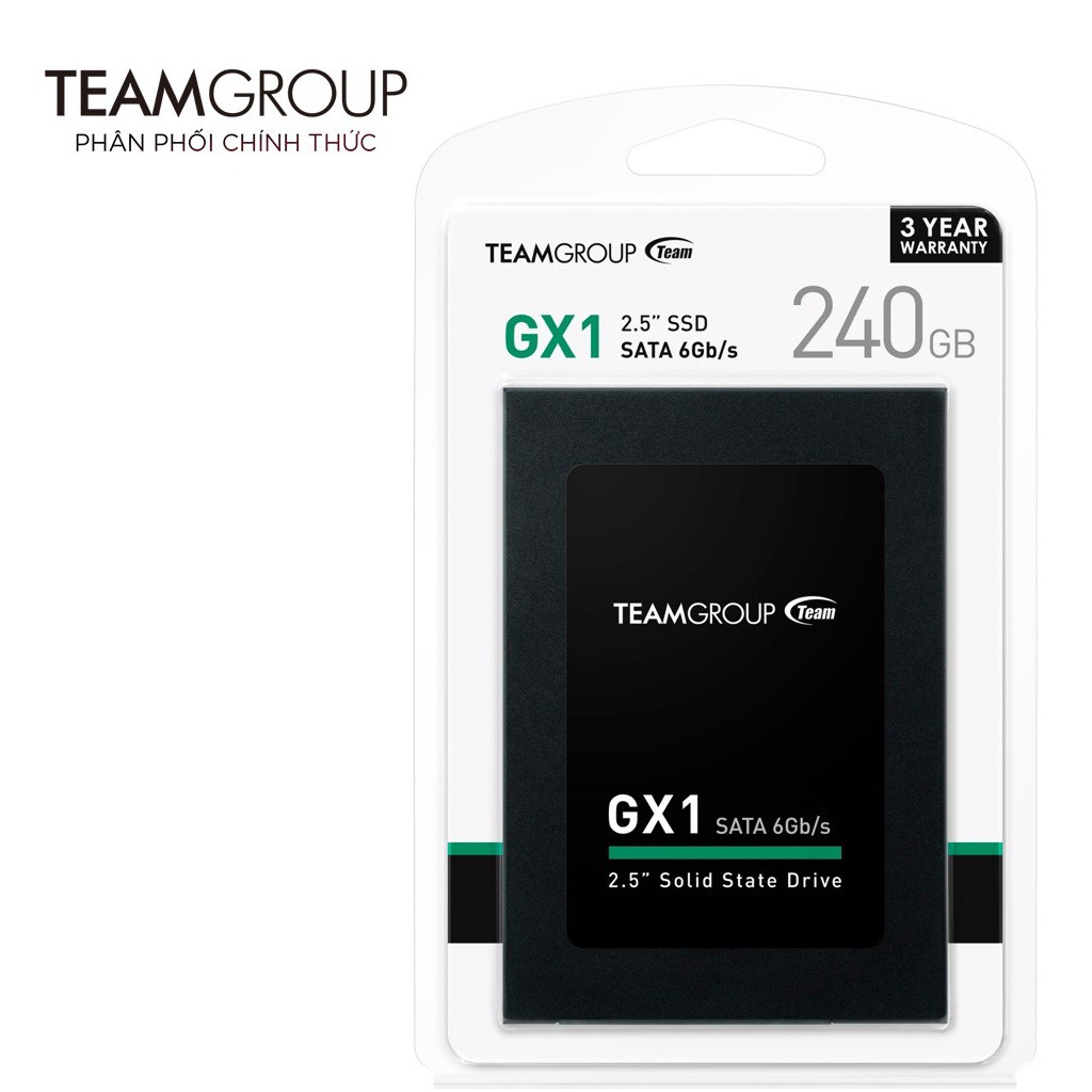 Ổ cứng SSD Team Group GX1 240GB Sata III 7mm 2.5" (Bảo hành 3 năm đổi mới) - Hãng phân phối chính thức