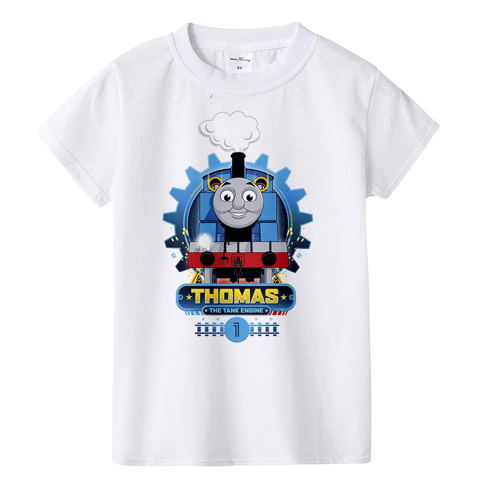 Áo Thun Tay Ngắn In Hình Tàu Lửa Hoạt Hình Thomas & Friends Cho Bé