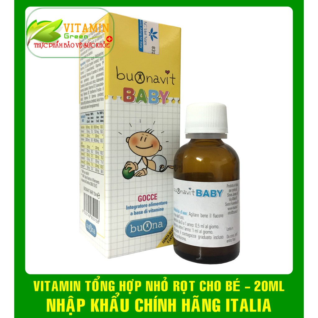 BUONAVIT BABY VITAMIN TỔNG HỢP DẠNG NHỎ GIỌT CHO BÉ 20ML | NHẬP KHẨU CHÍNH HÃNG ITALIA