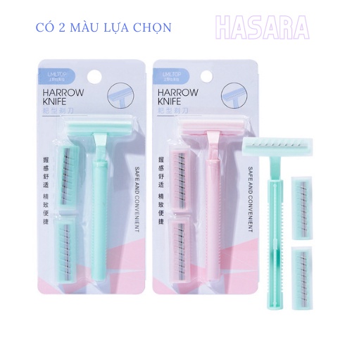Dao cạo lông nách, vùng kín, lông tay, chân ,mặt 3 lưỡi dành cho phụ nữ HA0265 - Hasara
