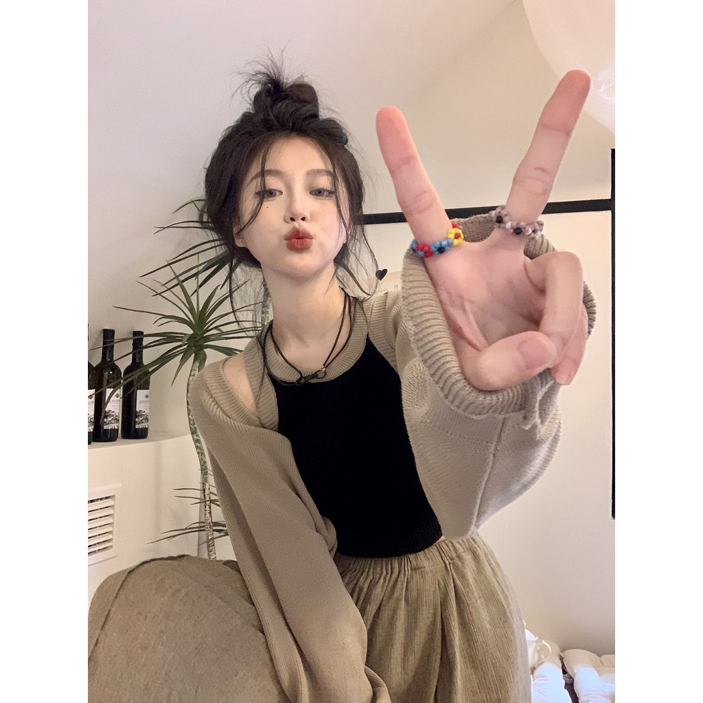 Cocory vn Áo cardigan Dệt Kim Mỏng Phong Cách Hong Kong Cổ Điển Cho Nữ