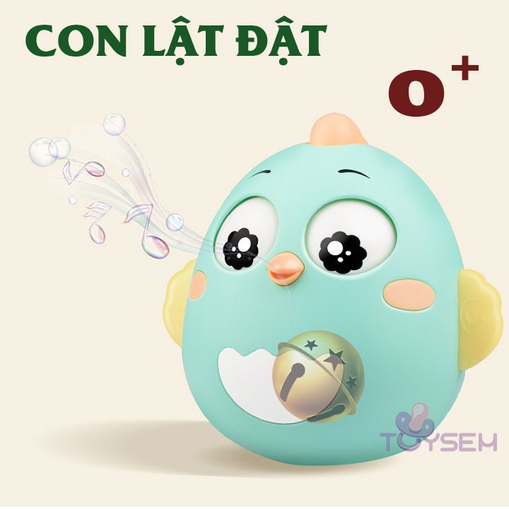 Đồ chơi trẻ sơ sinh gà con lật đật có chuông toysem lục lạc lắc kêu - Quà tặng sinh nhật đầy tháng thôi nôi cho bé