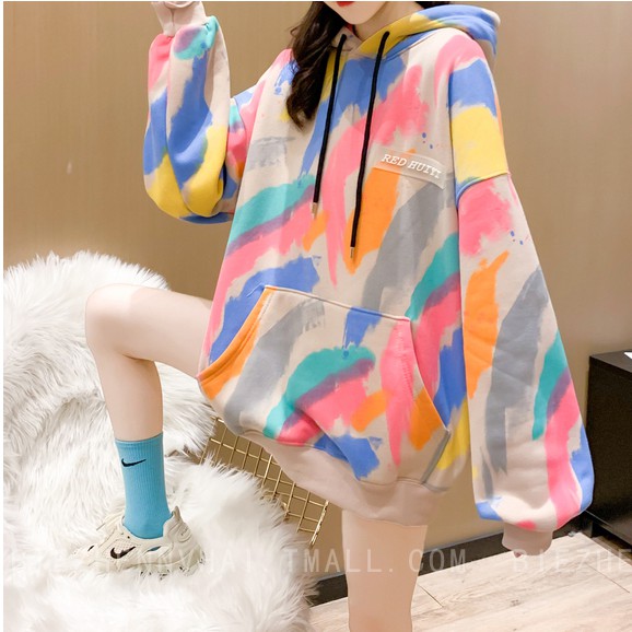 [Kèm video thực tế] Áo Hoodies NVPRO Nỉ Ngoại Graffiti 7 sắc cầu vòng IN VI TÍNH không bung tróc sành điệu C028