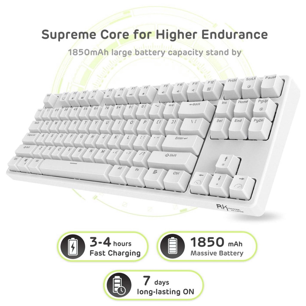 HOTSWAP RK987 RGB - Bàn phím cơ không dây Royal Kludge RK987 RGB kết nối 3 Mode dành cho PC, Laptop và điện thoại