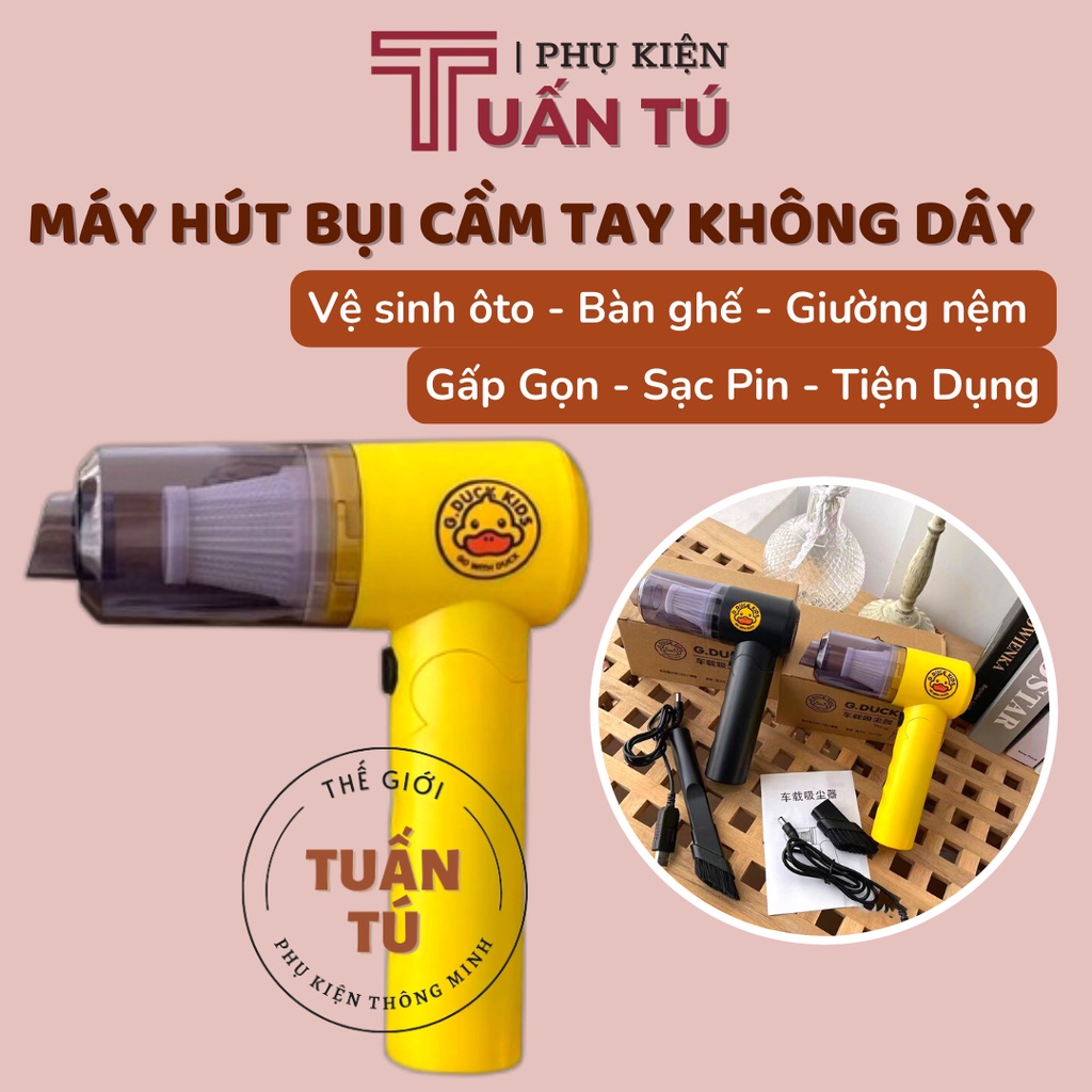 Máy hút bụi cầm tay mini - Máy hút bụi không dây đa năng lực hút siêu mạnh sử dụng hút bụi ôtô bàn ghế - Tuấn Tú Case