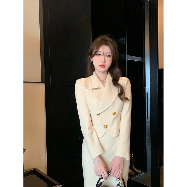 (Hàng sẵn-video ảnh thật) set áo vest chân váy bút chì mẫu mới năm 2022, set đôg công sở nữ thu đông 2022