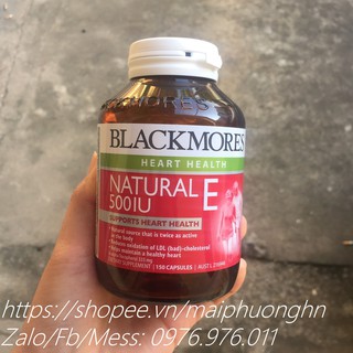 VITAMIN E BLACKMORE ÚC  500IU lọ 150 viên.