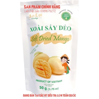 (Sỉ từ 10 gói giá 16k / gói) XOÀI SẤY DẺO AN LỢI 50G  부드러운 말린 망고  SOFT DRIED MANGO đặc sản Việt Nam ăn vặt